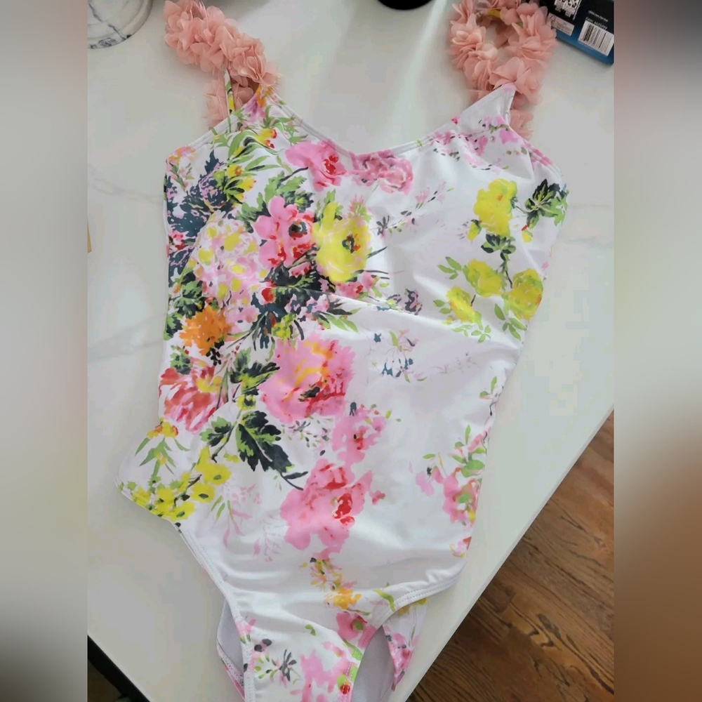 One piece floral bathing suit